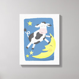 Vaca saltó por encima del arte de tela infantil de