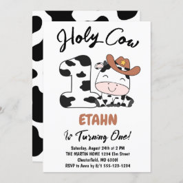 Vaca Santa Soy un niño Invitación a la fiesta de c