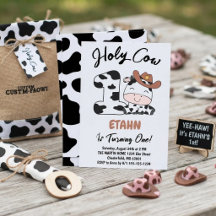 Vaca Santa Soy un niño Invitación a la fiesta de c