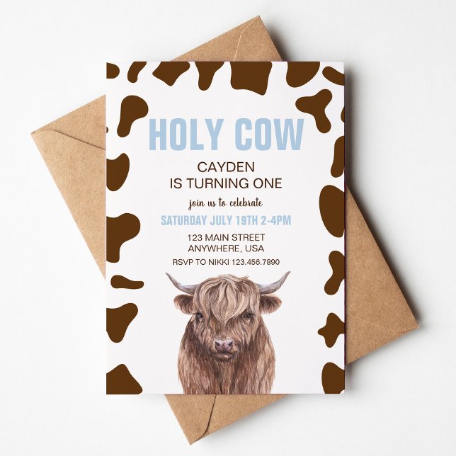 Vaca Santa soy una invitación de cumpleaños de una (Subido por el creador)