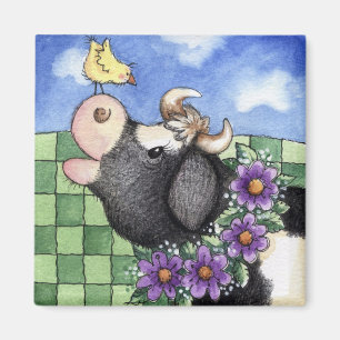 Vaca y pollo - imán