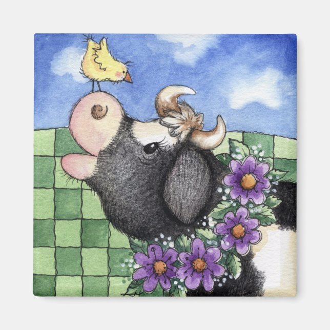 Vaca y pollo - imán (Frente)