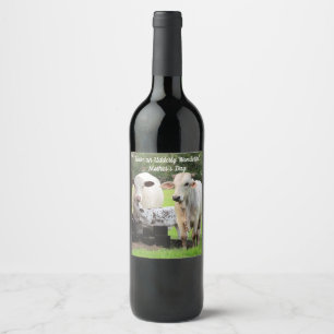 Vaca y ternera - Etiqueta de vino personalizada
