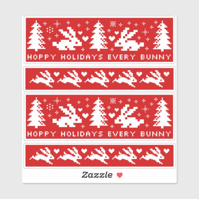 Vacaciones amables cada conejo lindo Pegatina (Hoja)