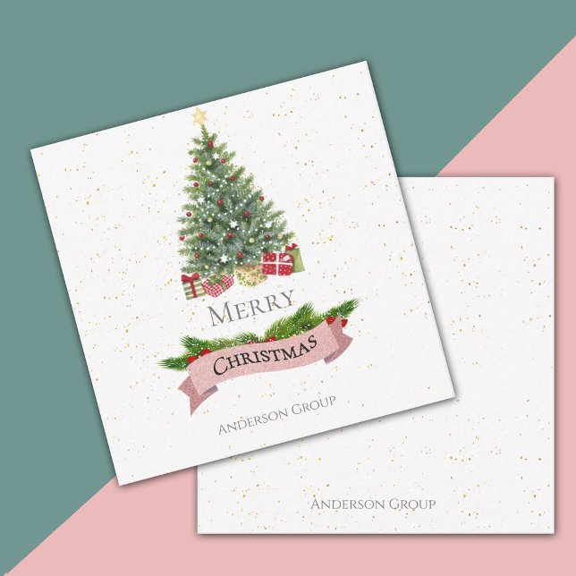 Vacaciones corporativas | Tarjeta de nota navideña (Corporate Holiday | Merry Christmas Note Card)
