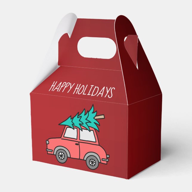 Vacaciones de árbol de Navidad Caja de Favor de la (Front Side)