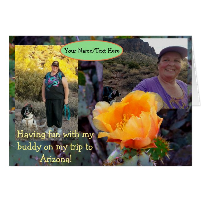 Vacaciones de Arizona de flor de cactus de naranja (Anverso (Horizontal))