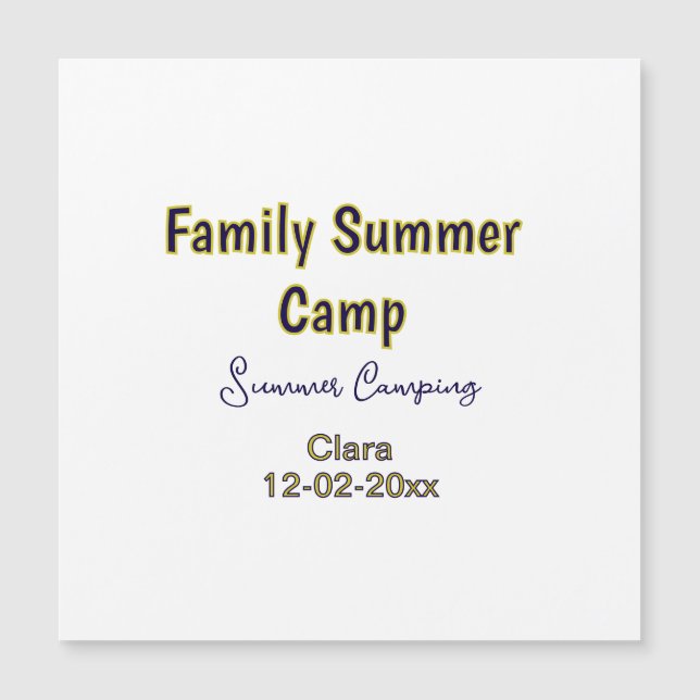 Vacaciones de camping familiar personalizadas agre (Anverso)