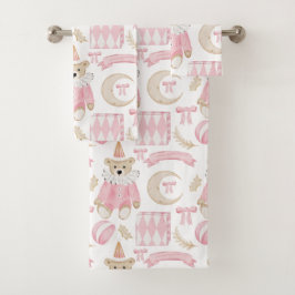 Vacaciones de invierno rosa para niños osito de pe