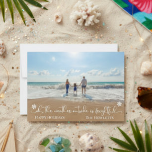 Vacaciones de Navidad en Playa Tropical Foto