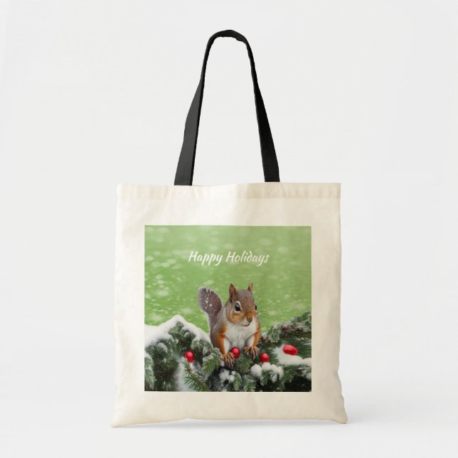 Vacaciones de Navidades de ardilla en la bolsa (Frente)