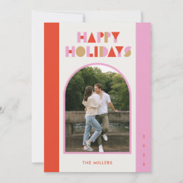 VACACIONES DE NAVIDADES MODERNOS PINK | 1 Tarjeta