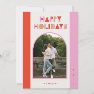 VACACIONES DE NAVIDADES MODERNOS PINK | 1 Tarjeta