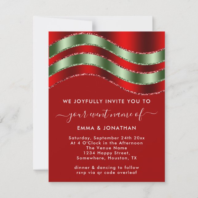 Vacaciones de Navidades verdes rojos con logotipo  (Anverso)