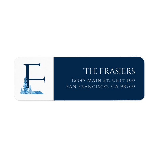 Vacaciones en invierno | Letra F Etiqueta de direc (Frente)