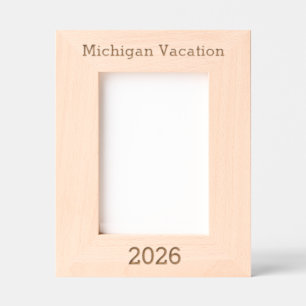 Vacaciones en Michigan - Marco grabado con láser