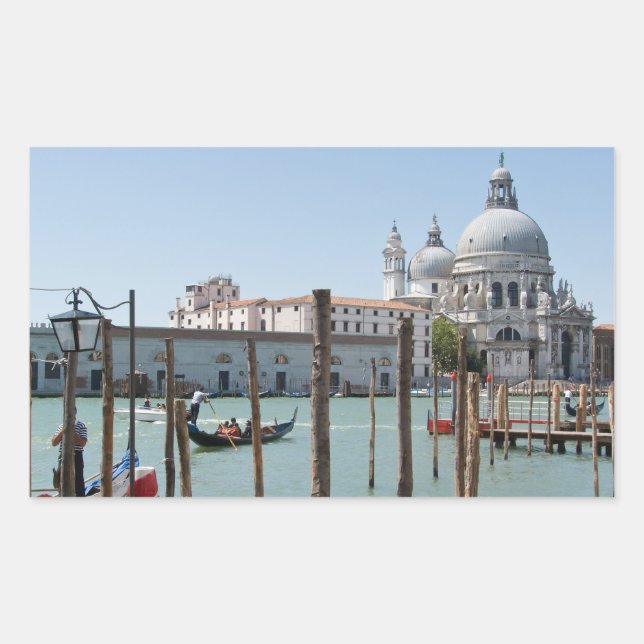 Vacaciones en Venecia pegatina rectangular (Anverso)