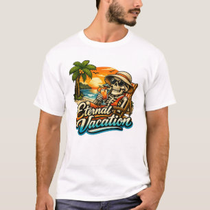 Vacaciones Eternas – Camiseta Básica Esqueleto Tro