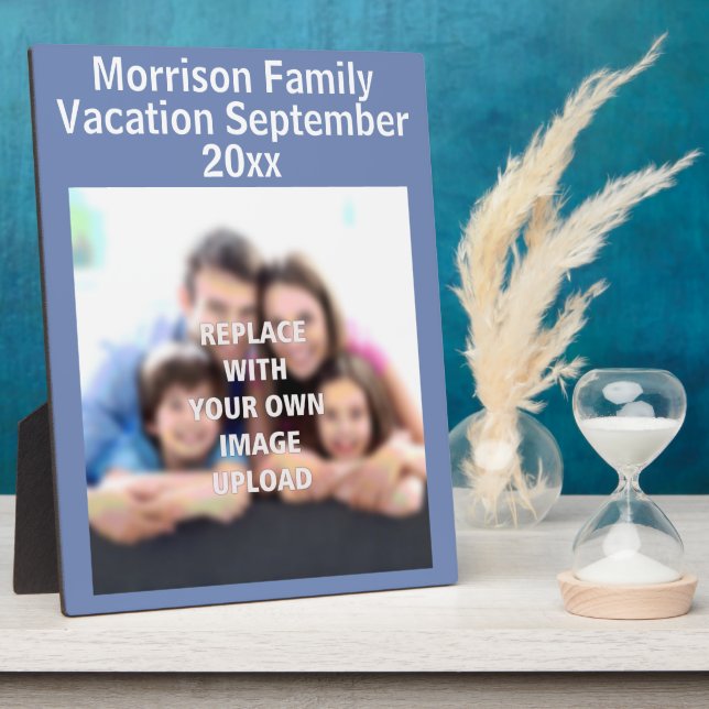 "Vacaciones familiares" - Foto familiar en placa (Lado)