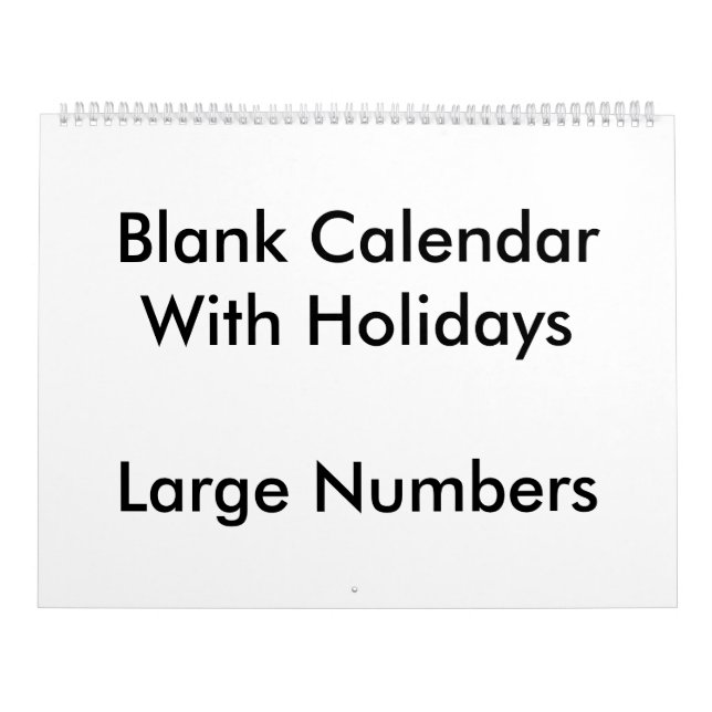 Vacaciones grandes en blanco del calendario con nú (Tapa)