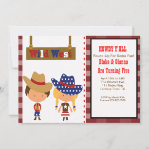 ¡VACACIONES! Invitación al cumpleaños de Cowboy y 