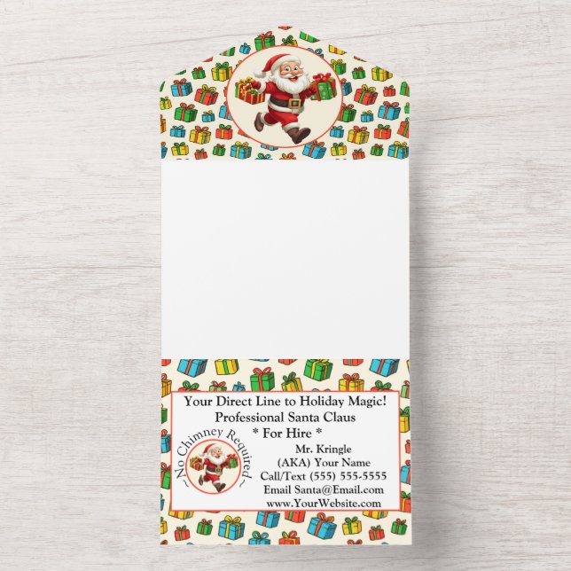 Vacaciones mágicas con tarjeta de visita Santa Cla (Interior)