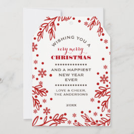 Vacaciones más felices. Tarjeta plana de Navidades