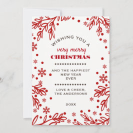 Vacaciones más felices. Tarjeta plana de Navidades