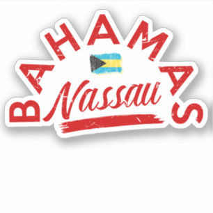 Vacaciones Nassau Bahamas Pegatina de bandera