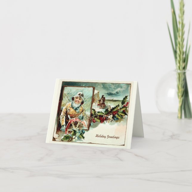 Vacaciones náuticas antiguas o tarjetas de Navidad (Anverso)