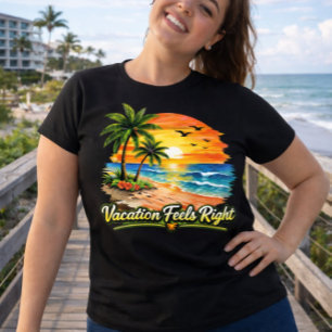 Vacaciones se siente bien Camiseta de playa tropic