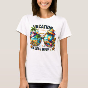 Vacaciones Sienten Bien Mujer Camiseta de Verano E