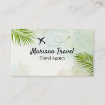 Vacaciones tropicales, tarjeta de visita del agent