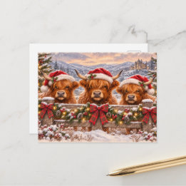Vacas Altas de Navidad – Arte Festivo en Acuarela