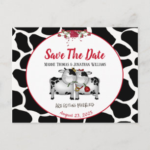 Vacas Bodas divertidas salvan la postal de fecha