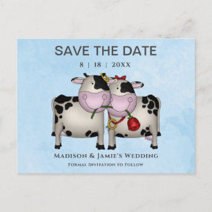 Vacas bodas Guardar la postal de fecha