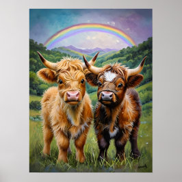 Vacas de la región y arte de guardería arcoiris