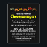 Vacas de moda, publicidad del cheesemonger<br><div class="desc">Vacas Arañantes,  Volantes De Publicidad De Cheesemonger Por La Tienda De Tarjetas De Negocios.</div>