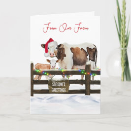 Vacas de Navidad con sombrero de Santa al estilo a