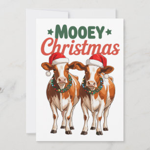 Vacas de Navidad con sombreros de Santa Feliz Navi