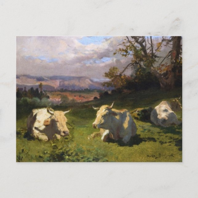 Vacas descansando por la postal Rosa Bonheur (Anverso)