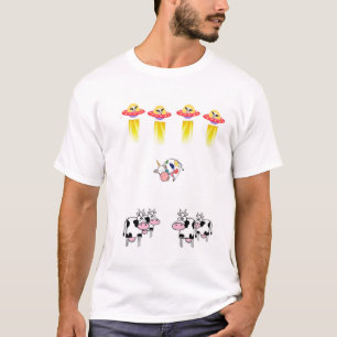 Vacas en el espacio camiseta divertida
