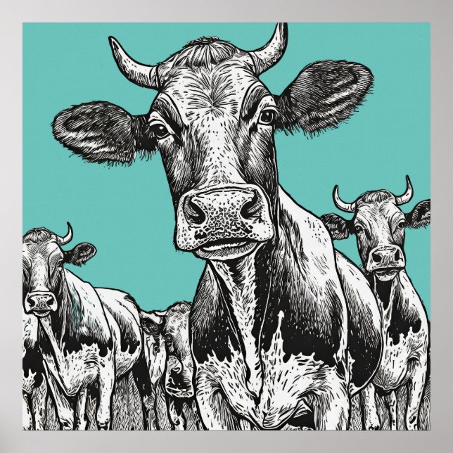 Vacas - Impresión artística (Frente)