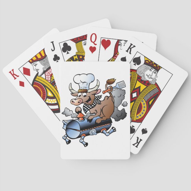 Vacas Montando Cartas De Juego Con BBQ (Reverso)