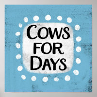 Vacas Por Días De Arte Pared Poster