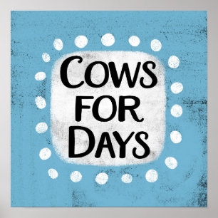 Vacas Por Días De Arte Pared Poster