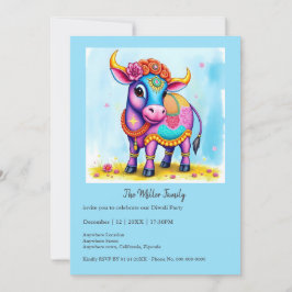 Vacas sagradas y coloridas del Diwali en disfraces