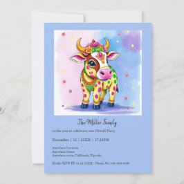 Vacas sagradas y coloridas del Diwali en disfraces