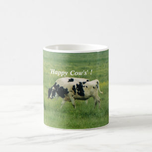 ¡Vacas, "vaca feliz"! Taza de café
