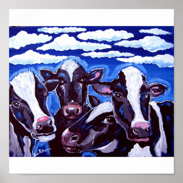 Vacas Vegetariano Colorido Arte Popular (Frente)